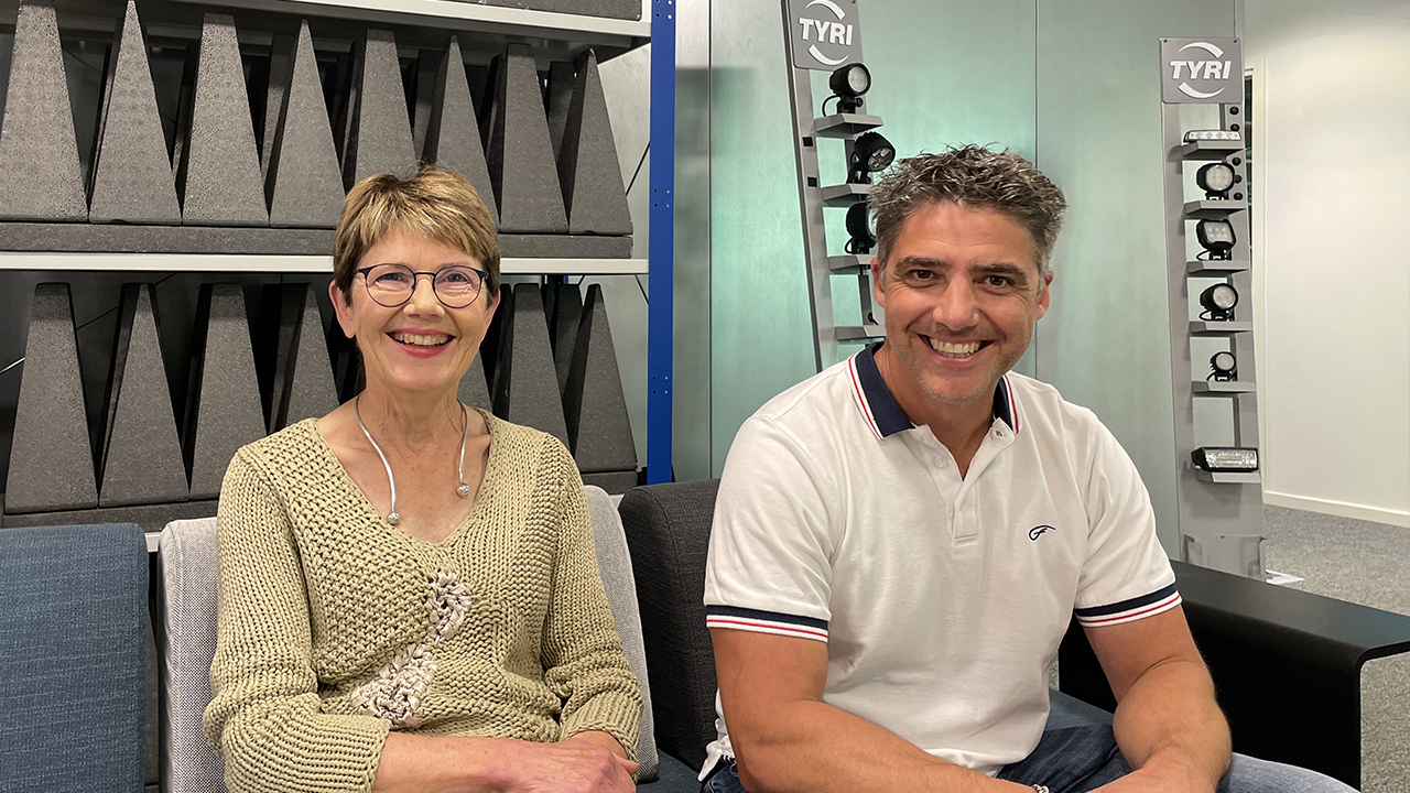 Sibylle Naumann Edgren and Ulrich Frye at TYRI Lights, marking Sibylle’s retirement and Ulrich’s new leadership role in Central Europe.